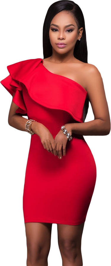 Czerwona sukienka styl asyk