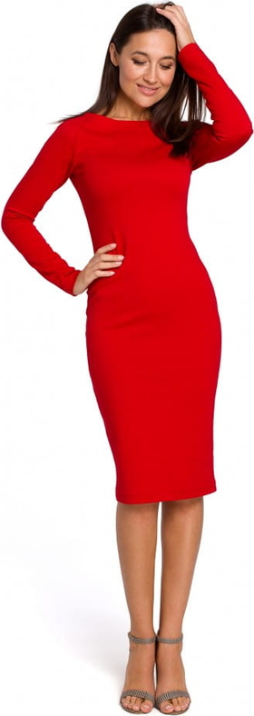 Czerwona sukienka Style midi ołówkowa