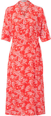 Czerwona sukienka Tchibo w stylu casual z krótkim rękawem z dekoltem w kształcie litery v