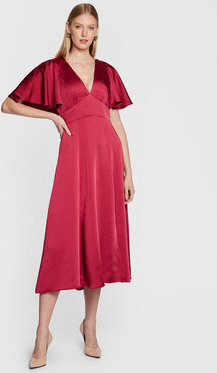 Czerwona sukienka Ted Baker z dekoltem w kształcie litery v z krótkim rękawem
