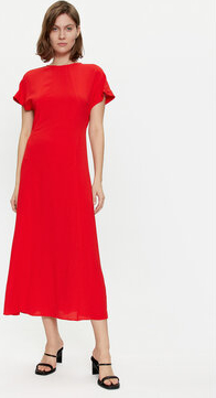 Czerwona sukienka Tommy Hilfiger z krótkim rękawem