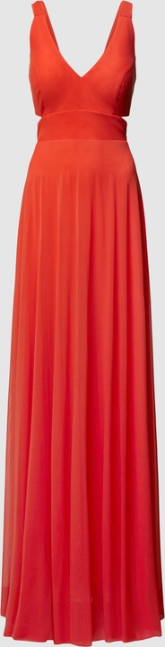 Czerwona sukienka Troyden Collection maxi z dekoltem w kształcie litery v