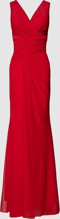 Czerwona sukienka Troyden Collection z dekoltem w kształcie litery v z tiulu na ramiączkach