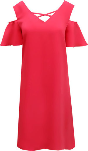 Czerwona sukienka Trynite mini z krótkim rękawem z dekoltem w kształcie litery v