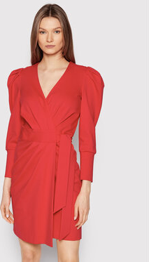 Czerwona sukienka Twinset mini z długim rękawem