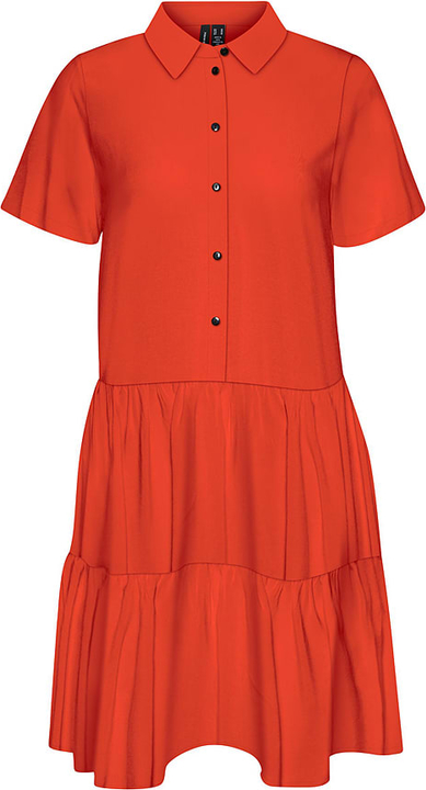 Czerwona sukienka Vero Moda z krótkim rękawem w stylu casual