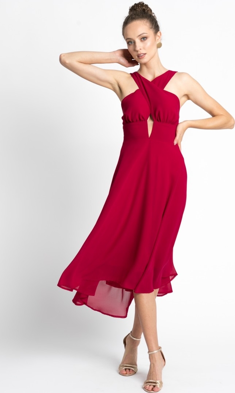 Czerwona sukienka VISSAVI bez rękawów