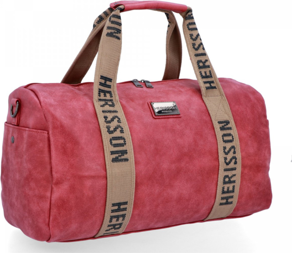 Czerwona torba podróżna Herisson ze skóry ekologicznej