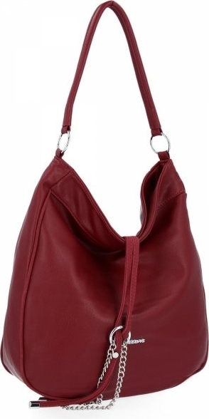 Czerwona torebka Bee Bag w stylu glamour duża na ramię