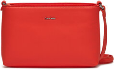 Czerwona torebka Calvin Klein matowa w stylu casual