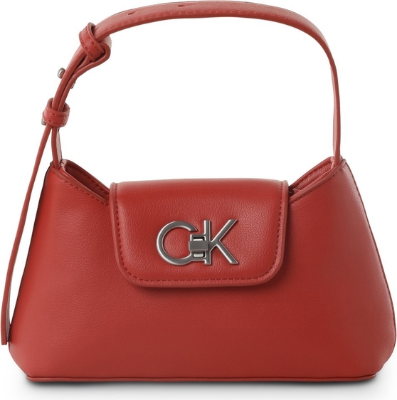 Czerwona torebka Calvin Klein matowa w wakacyjnym stylu średnia