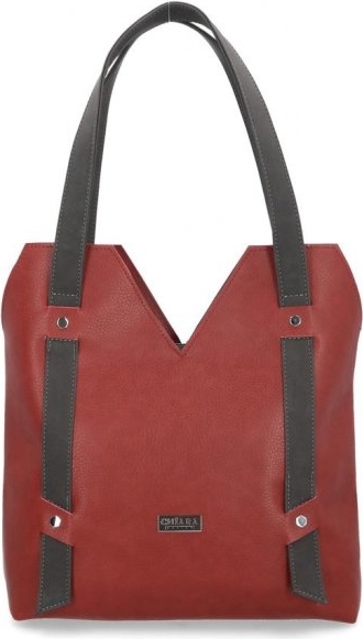 Czerwona torebka Chiara Design duża w stylu glamour na ramię
