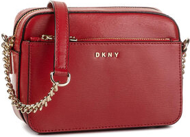 Czerwona torebka DKNY w młodzieżowym stylu na ramię matowa
