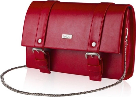 Czerwona torebka Felice matowa ze skóry ekologicznej w stylu glamour