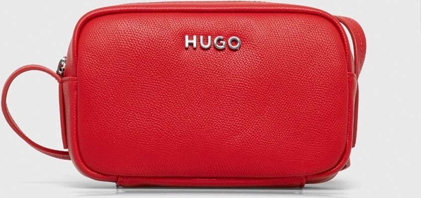 Czerwona torebka Hugo Boss na ramię w młodzieżowym stylu