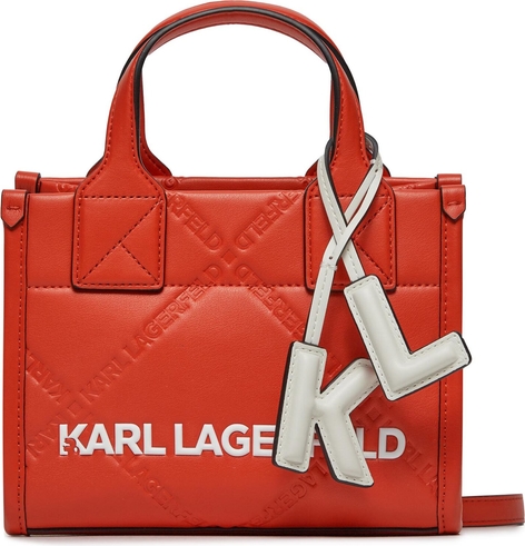 Czerwona torebka Karl Lagerfeld do ręki średnia