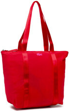 Czerwona torebka Lacoste matowa w wakacyjnym stylu na ramię
