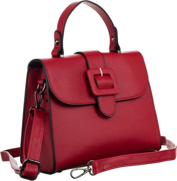 Czerwona torebka Moda Dla Ciebie ze skóry ekologicznej do ręki matowa