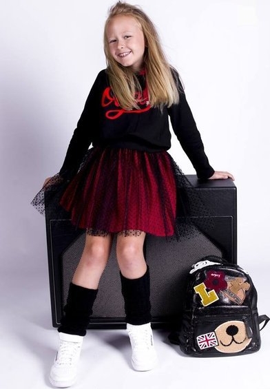 Czerwona tunika dziewczęca Małami z bawełny