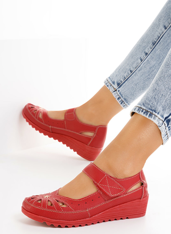 Czerwone baleriny Zapatos w stylu casual