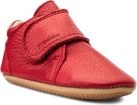 Czerwone buciki niemowlęce Froddo dla chłopców na rzepy