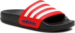 Czerwone buty dziecięce letnie Adidas w paseczki dla chłopców