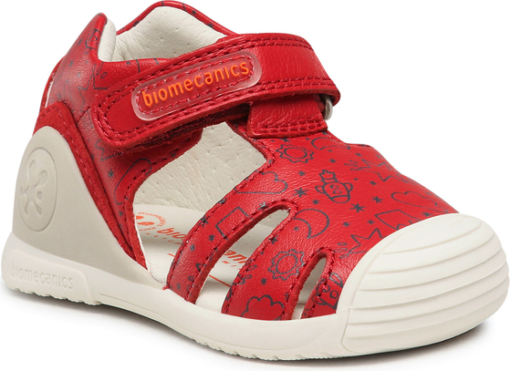 Czerwone buty dziecięce letnie BIOMECANICS ze skóry