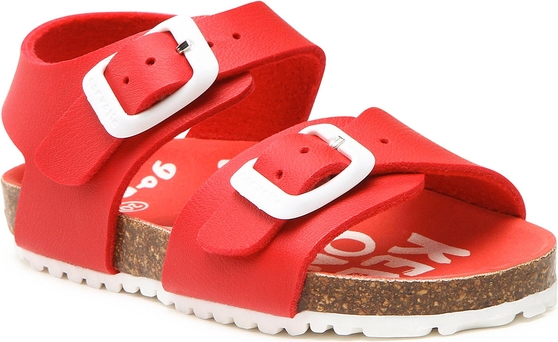 Czerwone buty dziecięce letnie GARVALIN na rzepy