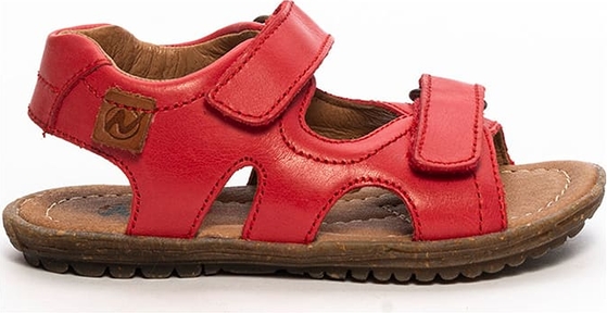 Czerwone buty dziecięce letnie Naturino na rzepy ze skóry