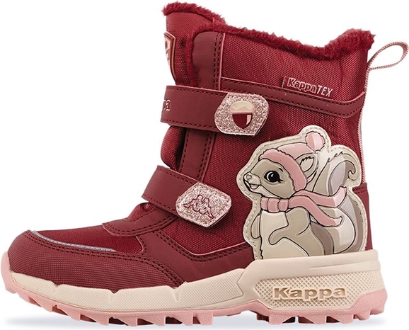 Czerwone buty dziecięce zimowe Kappa na rzepy