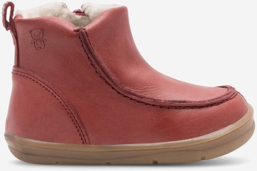 Czerwone buty dziecięce zimowe Lasocki Kids dla dziewczynek ze skóry na zamek