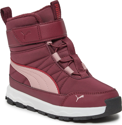 Czerwone buty dziecięce zimowe Puma dla dziewczynek