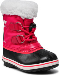 Czerwone buty dziecięce zimowe Sorel dla dziewczynek