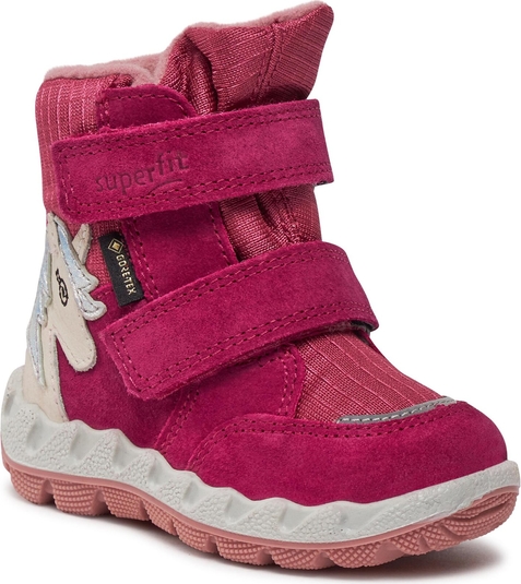 Czerwone buty dziecięce zimowe Superfit dla dziewczynek