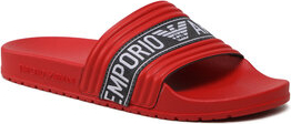 Czerwone buty letnie męskie Emporio Armani w sportowym stylu