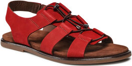 Czerwone buty letnie męskie Gino Rossi w stylu casual z klamrami