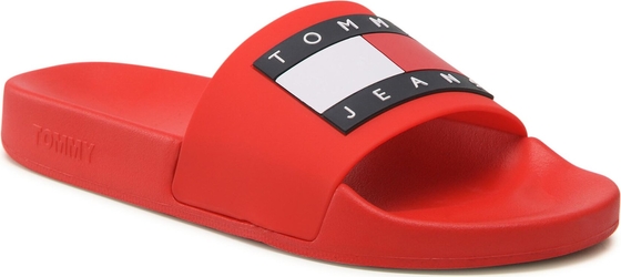 Czerwone buty letnie męskie Tommy Jeans