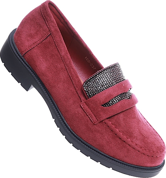 Czerwone buty Pantofelek24.pl z płaską podeszwą
