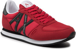 Czerwone buty sportowe Armani Exchange sznurowane