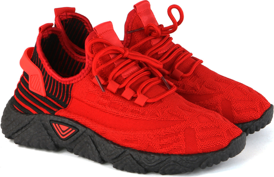 Czerwone buty sportowe CAMO sznurowane