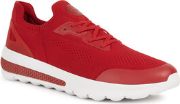 Czerwone buty sportowe Geox sznurowane