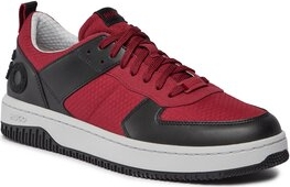 Czerwone buty sportowe Hugo Boss w sportowym stylu sznurowane