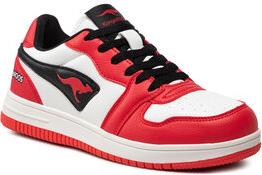 Czerwone buty sportowe Kangaroos z płaską podeszwą w sportowym stylu sznurowane