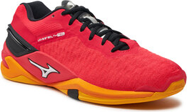 Czerwone buty sportowe Mizuno sznurowane w sportowym stylu