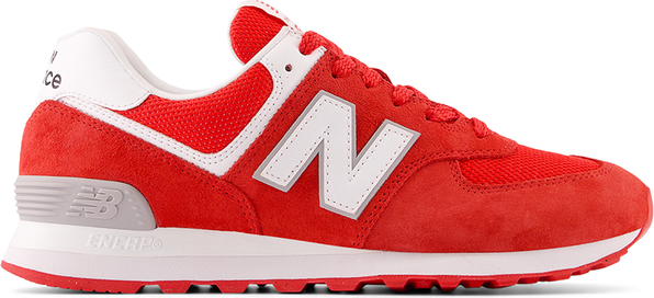 Czerwone buty sportowe New Balance sznurowane w sportowym stylu