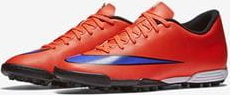 Czerwone buty sportowe Nike ze skóry sznurowane mercurial