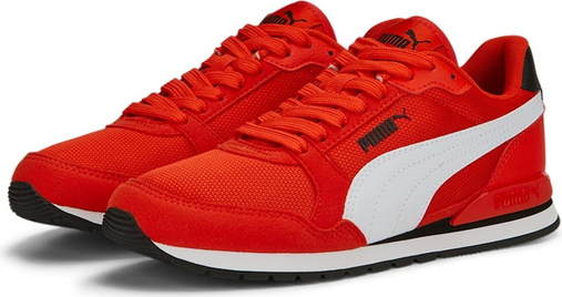 Czerwone buty sportowe Puma w sportowym stylu z płaską podeszwą sznurowane