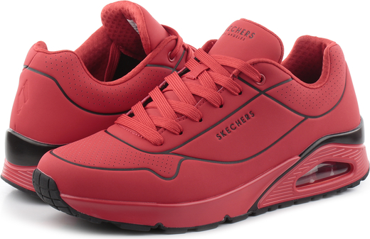 Czerwone buty sportowe Skechers w sportowym stylu