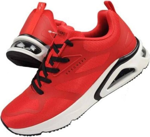 Czerwone buty sportowe Skechers w sportowym stylu sznurowane