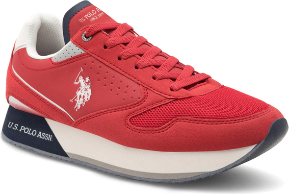 Czerwone buty sportowe U.S. Polo sznurowane